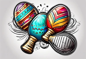 Colorfull maracas tattoo idea