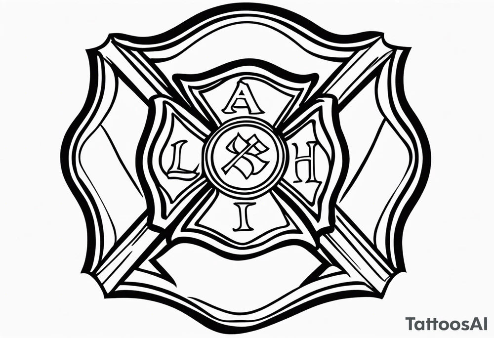 A firefighter Maltese cross with my children's initials in the top and bottom.  L.D.O on top and I.G.O ON THE BOTTOM tattoo idea