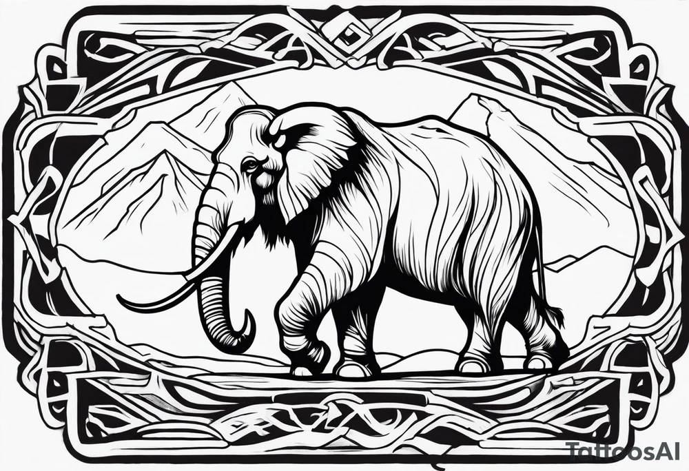 strong mammoth tattoo idea