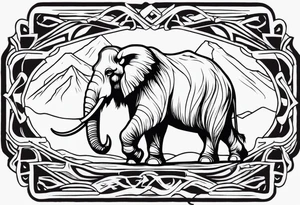 strong mammoth tattoo idea