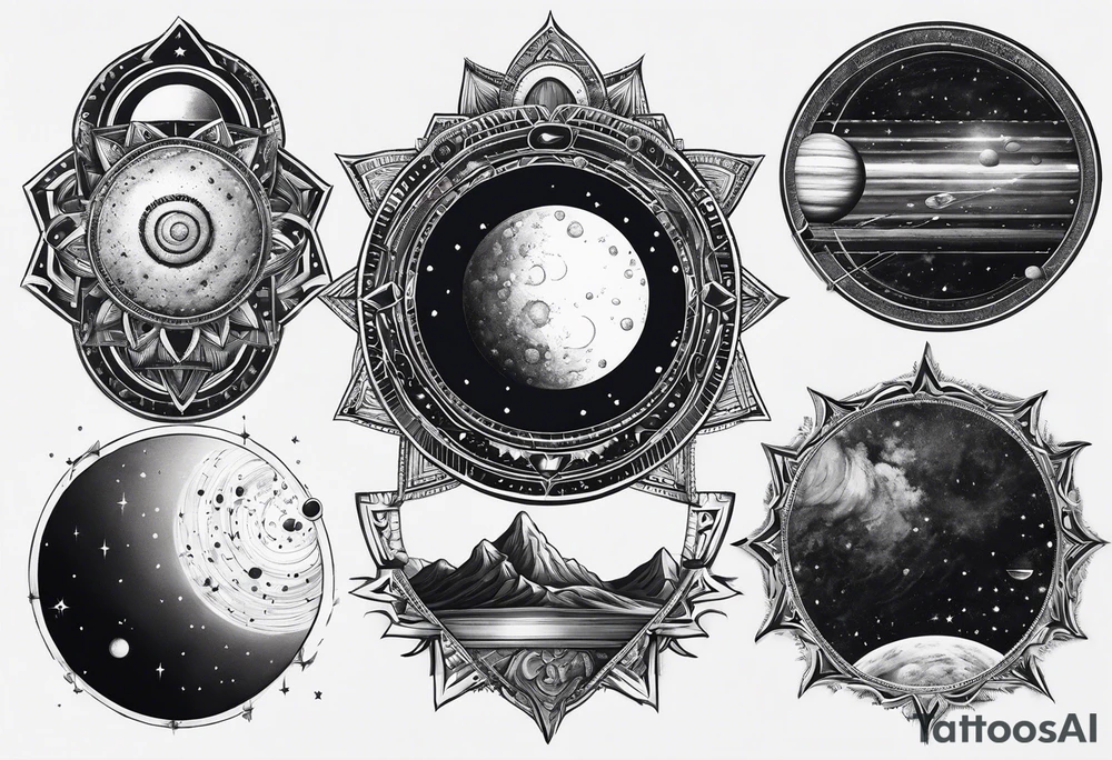 solar system spine tattoo idea