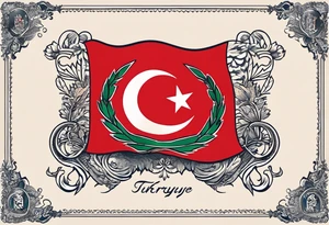 Türkiye flag with atatürk sign tattoo idea