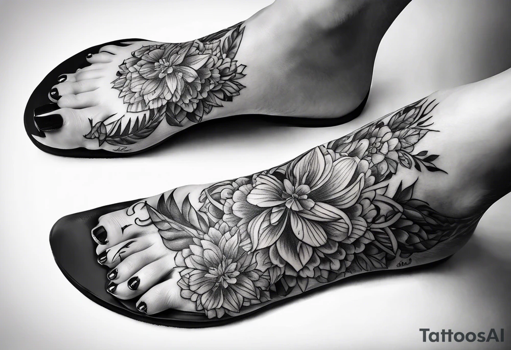 foot tattoo drawing tattoo idea