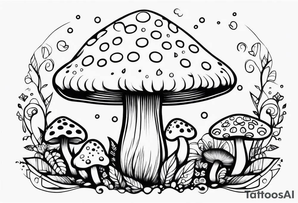 psychedelic mushroom tattoo idea