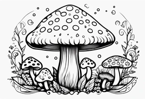 psychedelic mushroom tattoo idea