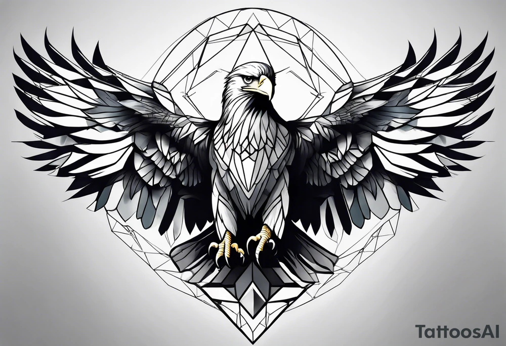 eagle, geometric, subtle, men, forearm tattoo idea