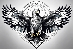 eagle, geometric, subtle, men, forearm tattoo idea