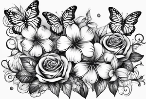 tattoo to represent that I have 3 children (girls). For inspiration I like flowers, butterflies, the beach. Tattoo is for ribcage down side of body tattoo idea