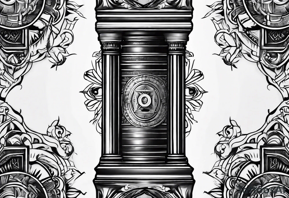 Masonic pillar background tattoo idea