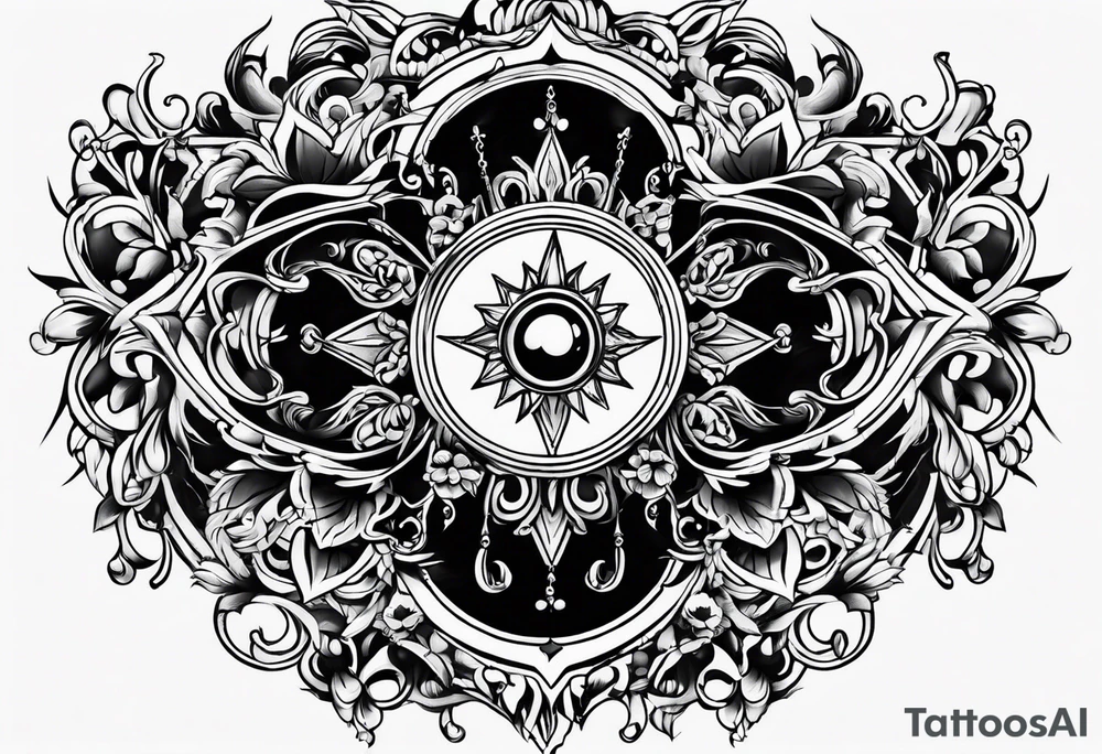 Gothic mirror tattoo idea