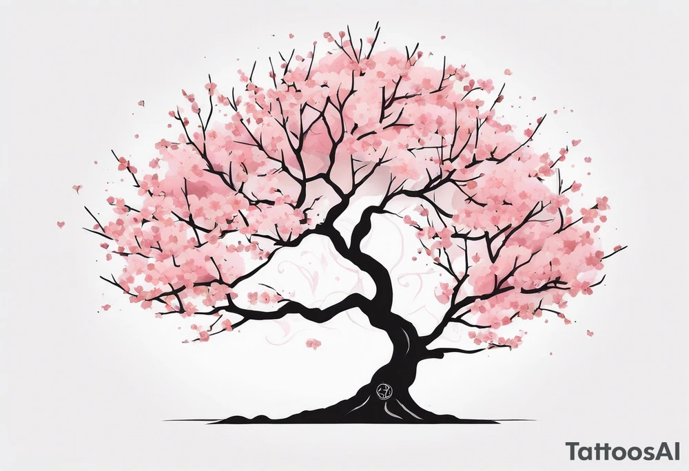 Mother Earth Tree using the cherry blossom tree tattoo idea