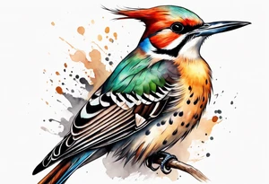Flicker bird with baby tattoo idea