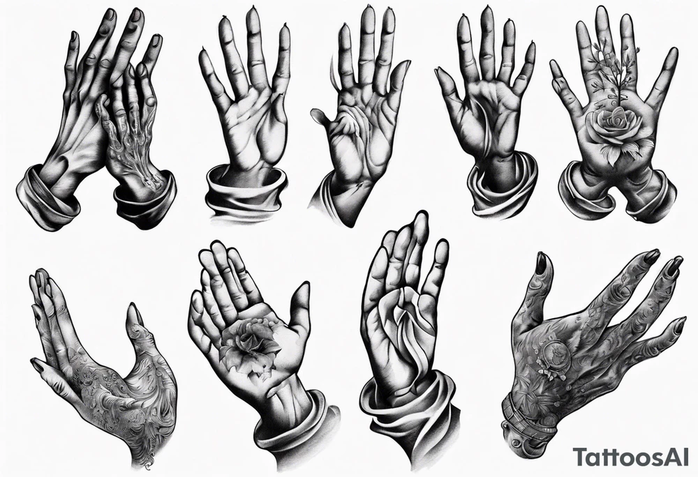 Praying hands tattoo idea