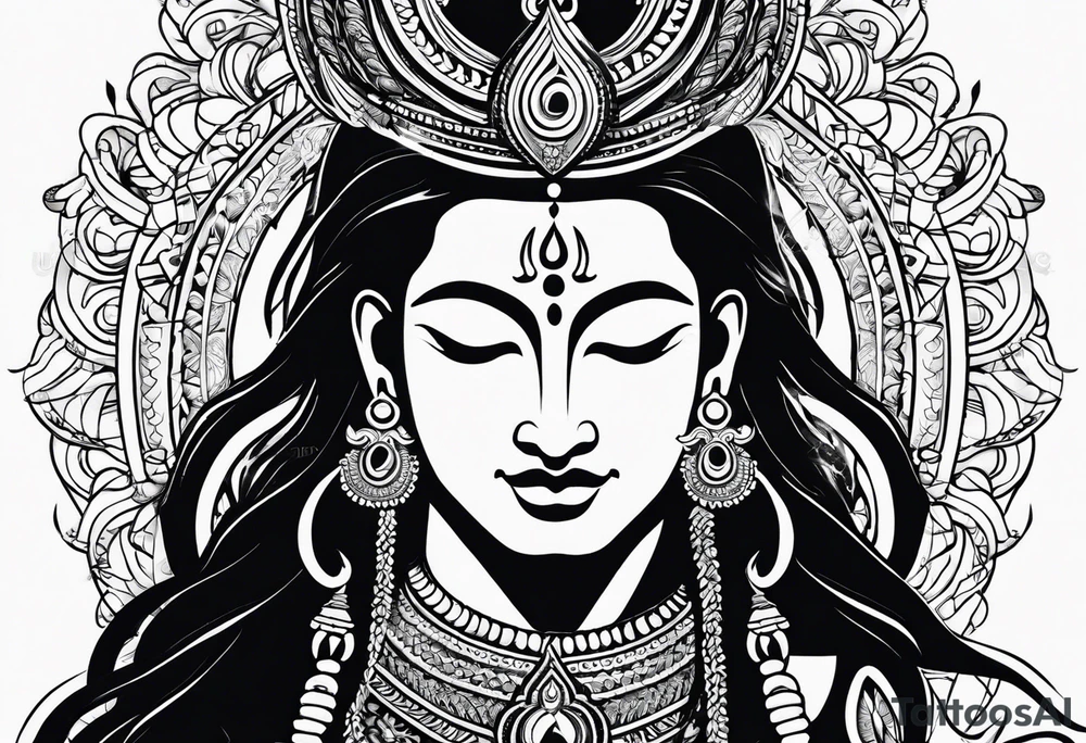 Lord Shiva around with  karma, always positive, nothing deep, spiritual Sanskrit words tattoo idea