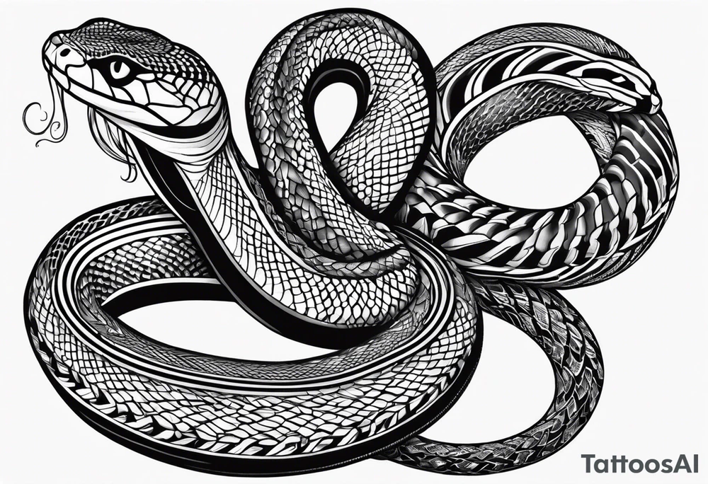 snake with size 4x10 tattoo idea