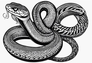snake with size 4x10 tattoo idea