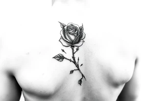 Upper arm tattoo of a rose thorn vine stabbed inside of the wrapped around forearm tattoo tattoo idea