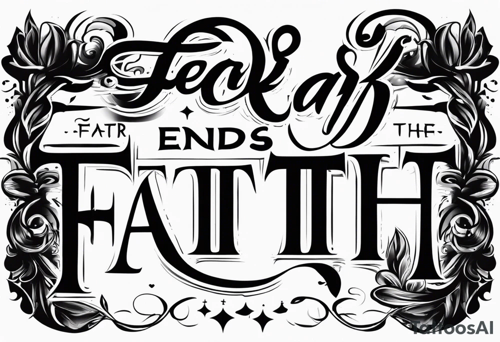 Fear ends when faith begins with a cross tattoo idea