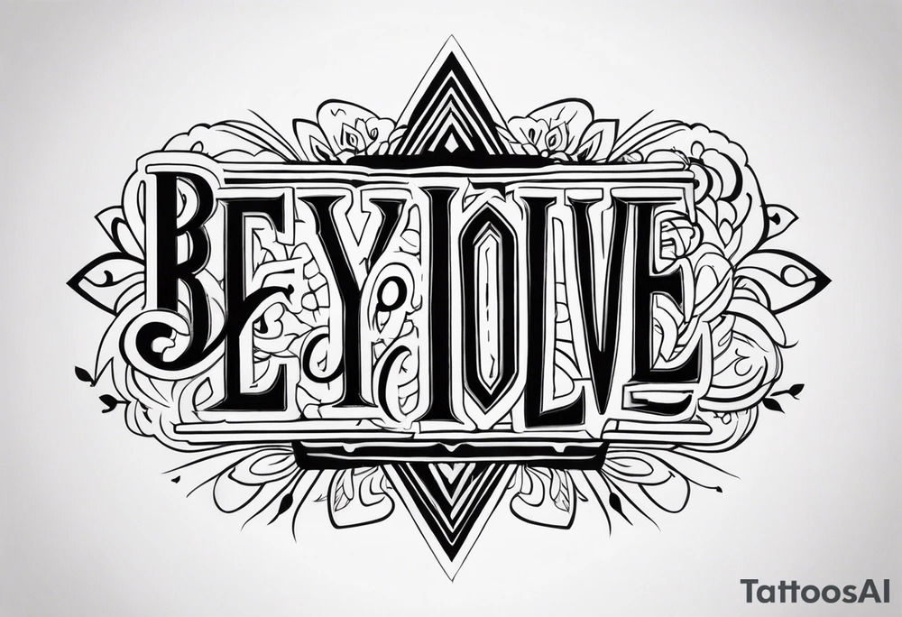 Надпись Beyourluve tattoo idea