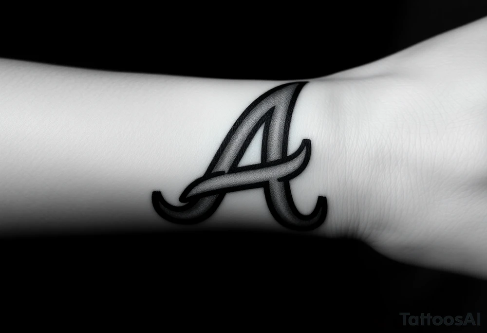 Atlanta Braves logo letter “A” negative shaded tattoo idea