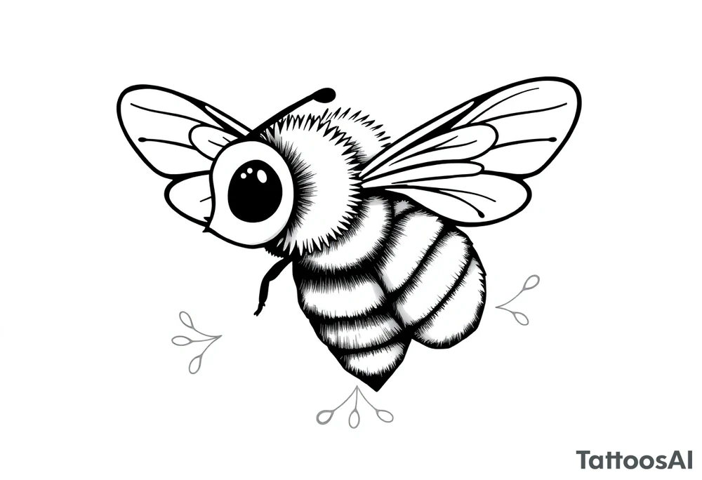 Cute bee tattoo idea
