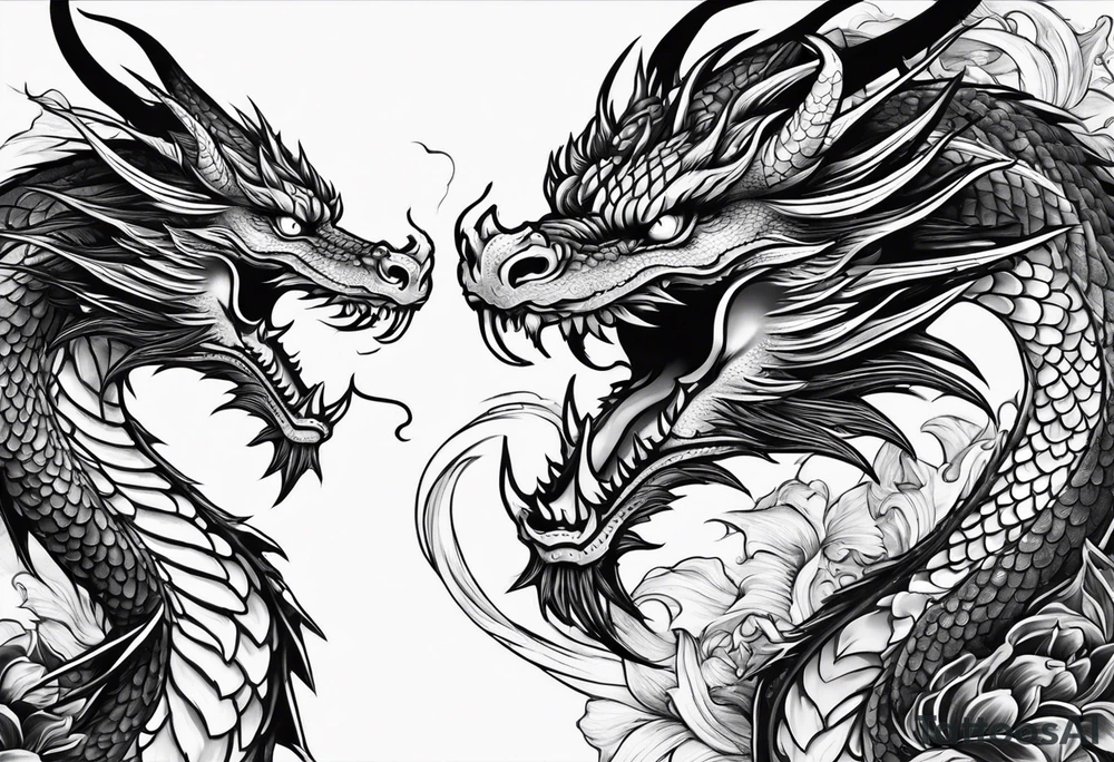 Dragon protecting a heart tattoo idea