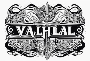 Valhalla sword viking warrior funeral tattoo idea