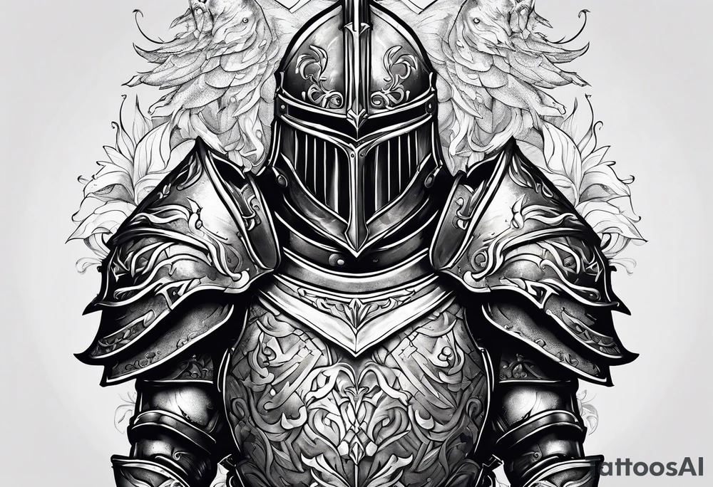 knight in heavy armor tattoo idea