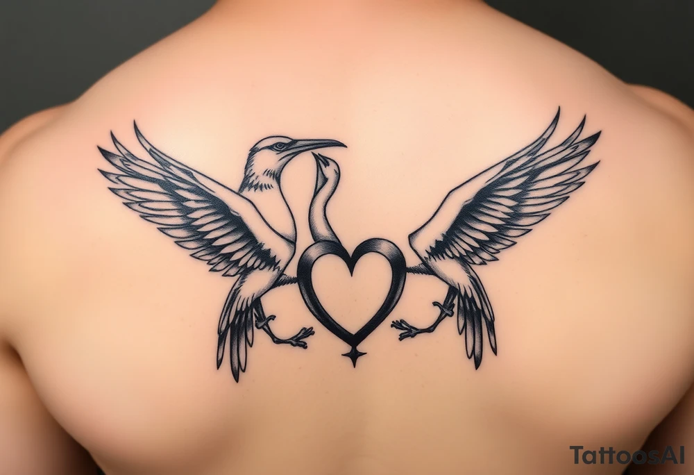 deux corbeau noir  l épée de damoclès un crane et un coeur sur avant bras tattoo idea