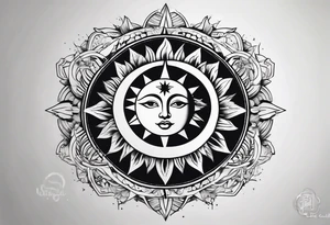 sun and moon tattoo idea