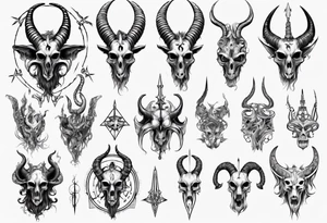 Baphomet sleeve high contrast tattoo idea