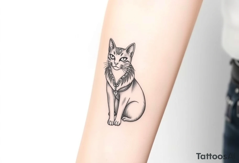 Egyptian cat tattoo idea