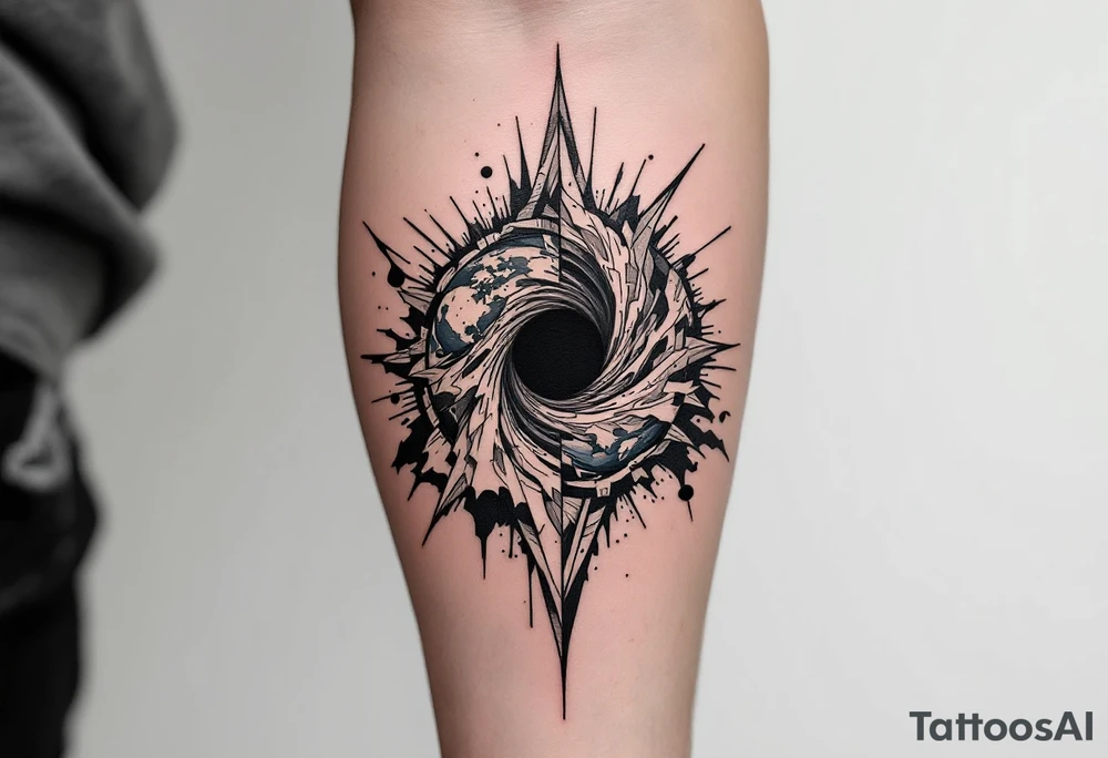 2 different worlds on each side of a black hole. tattoo idea 2 different worlds on each side of a black hole. tattoo idea