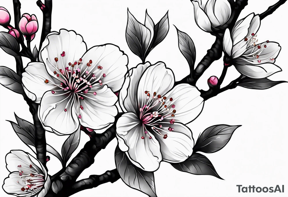 Cherry blossom for back tattoo but Don't cut the photo tattoo idea