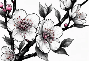 Cherry blossom for back tattoo but Don't cut the photo tattoo idea