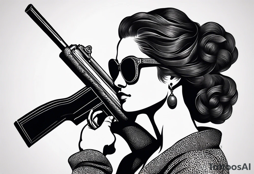 capricorn with sunglasses and shotgun tattoo idea
