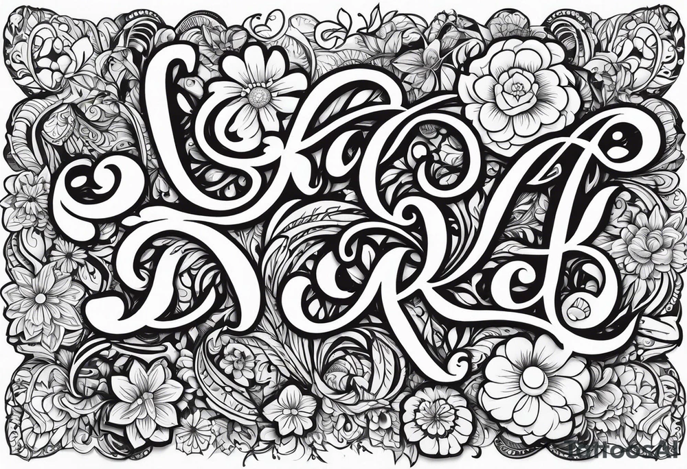 ornaments of flowers tattoo idea