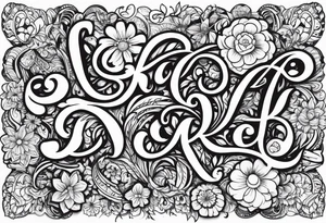ornaments of flowers tattoo idea