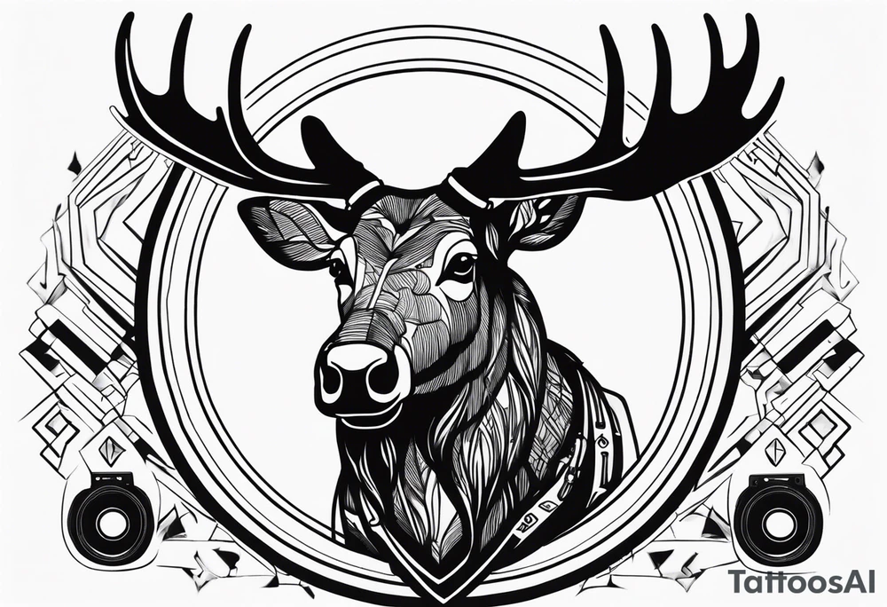 HIP HOP DJ moose tattoo idea