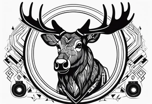 HIP HOP DJ moose tattoo idea