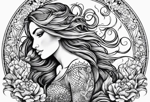 Russian mermaid tattoo idea