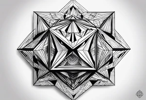 6 sided 3D geometry tattoo idea