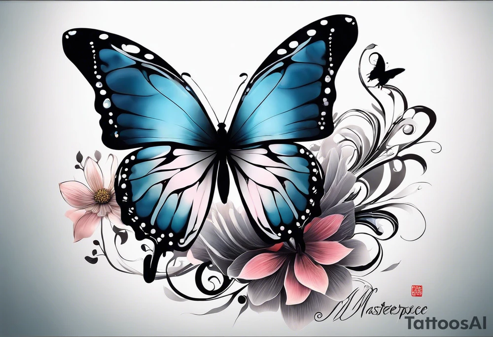 Butterfly with the middle of the butterfly is a japanese knot, fine line smoke/clouds sort of floating around and up, and lotus flower. My insipration is from a manga called xxHolic. I want the style to be flowy and loose and I'd like to incorporate the porcelain element that you're known for tattoo idea