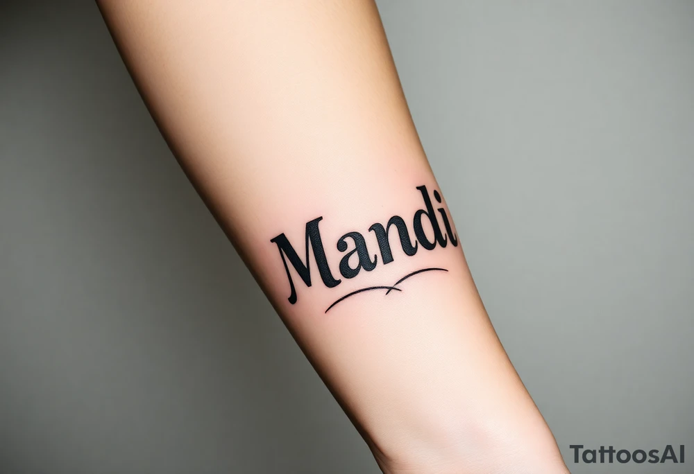 Name Mandi with blue eyes and Egypt tattoo idea
