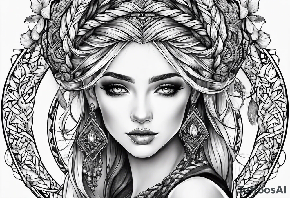 Eine Elfe mit dutch braids tattoo idea
