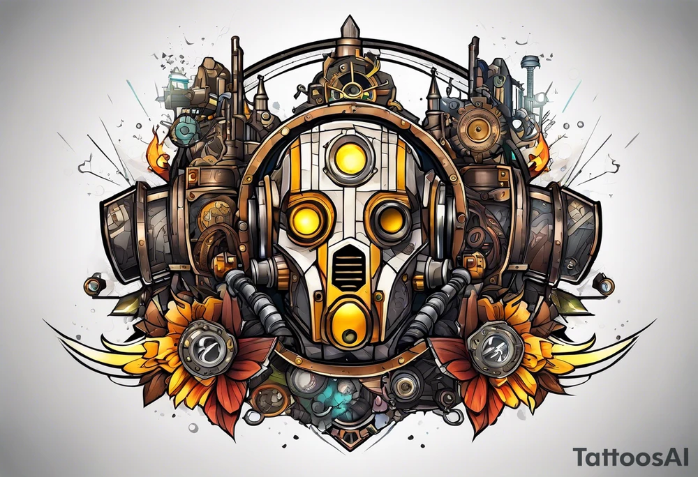 Borderlands 2 game, borderlands 2 symbol, steampunk and cyberpunk tattoo idea