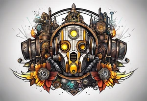 Borderlands 2 game, borderlands 2 symbol, steampunk and cyberpunk tattoo idea