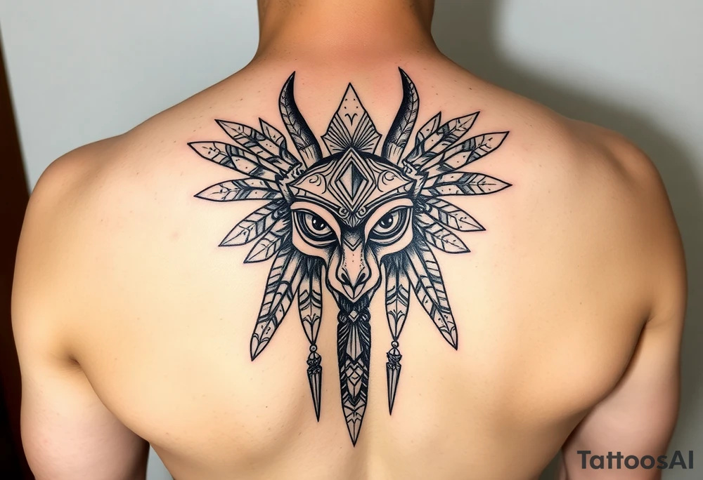 "Anubis as gold ufo 3 eyes

Style: Hyper-detailed blackwork. Thigh/calf placement." tattoo idea