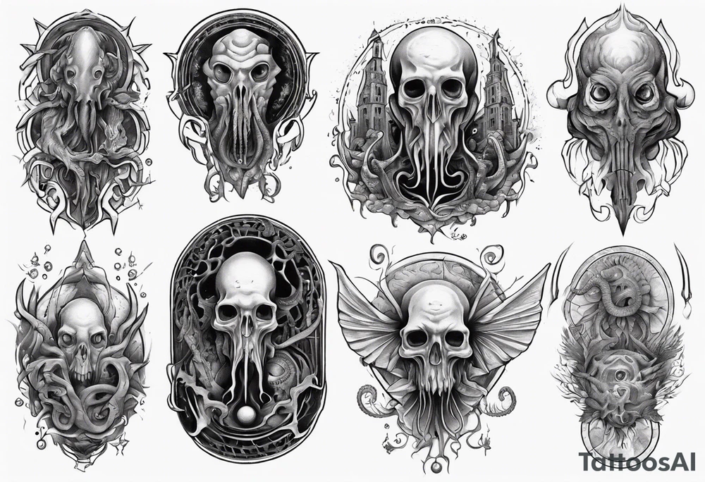 lovecraft myth tattoo for forearm tattoo idea