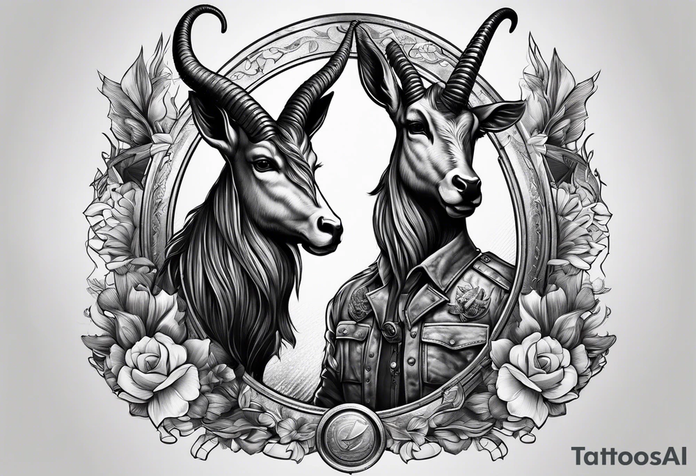 capricorn with sunglasses and a gun tattoo idea